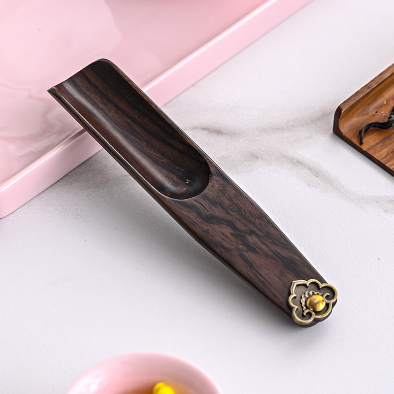 Black Pottery Wood Tea Spoon Tea Shovel Single Tea While Tea Leaf Tool Shovel Small Number Special Fetch Boutique Spoon For Tea Teaspoon