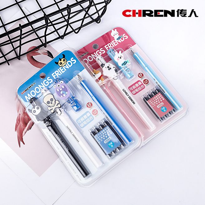 Biography 3886 Soft rubber paparazzi Creative composition Straight liquid ink sac pen student cartoon creative stationery Gift