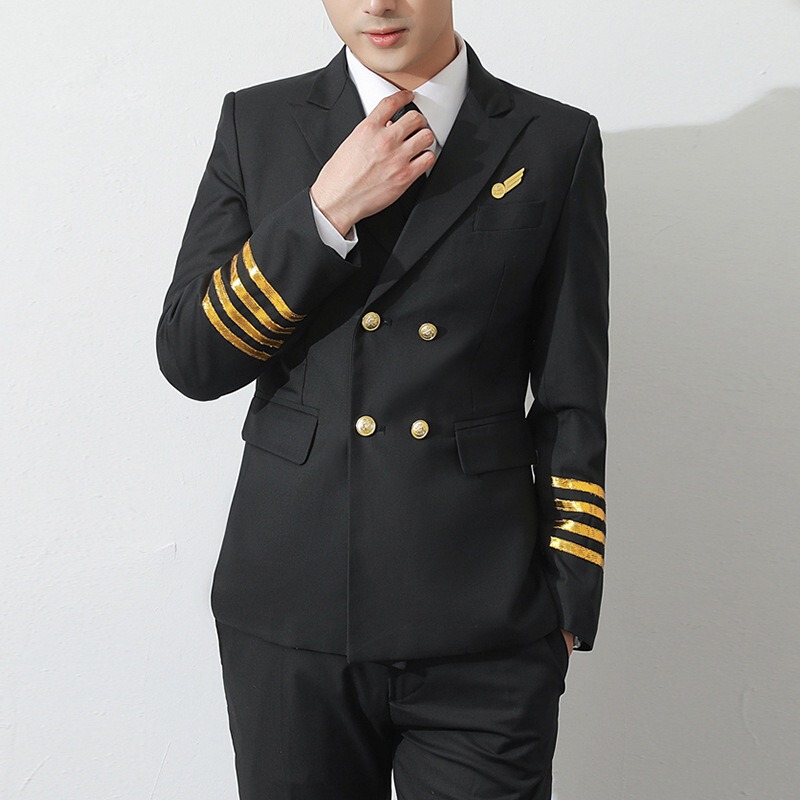New Style Captain and Flight Attendant Uniforms, Pilot, Security, Property Management, Work, Bar, Student, Men's Suits, Workwear, Suits New Style Captain and Flight Attendant Uniforms, Pilot, Security, Property Management, Work, Bar, Student, Men's Suits, Workwear, Suits