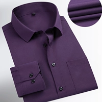 Фиолетовая модальная ткань с карманами, версия с длинными рукавами.