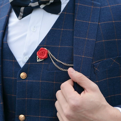 Комплект, платье, мужской классический костюм для отдыха, облегающий крой, 3 предмета, в корейском стиле