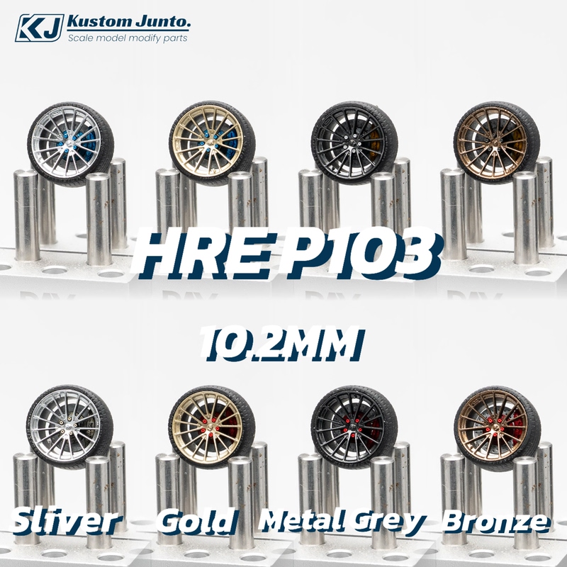 Kj Model Hre P103 1/64 Small Scale Modified Performance Car Wheel Hub with Tire 10.2mm Bmw