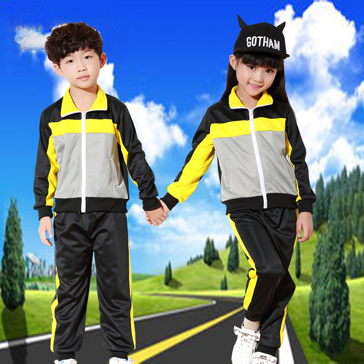 New Kindergarten Uniforms Primary School Uniforms Spring Autumn Winter Clothes Long Sleeves Contrast Color Splicing Suit Wholesale Customized