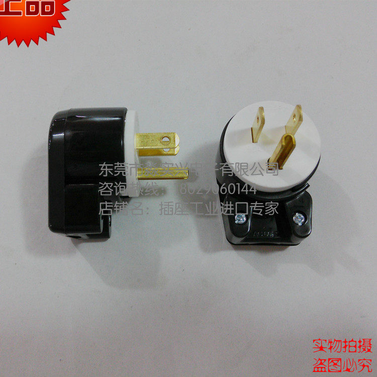 American Day style 110V US gauge power plug NEMA 5-15P Taiwan Longlight LKEW plug