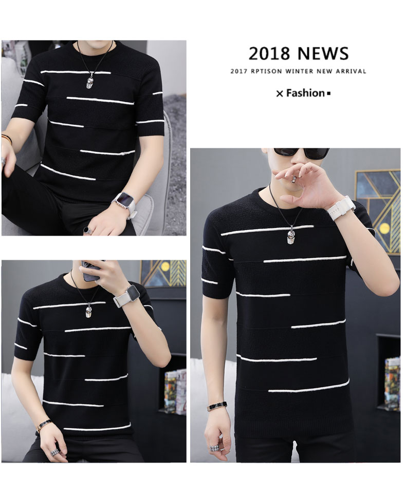 Áo nam 2019 Mới mùa xuân Vest nửa tay áo Áo lưới Net Đỏ đan ngắn tay áo len nửa tay áo nam - Hàng dệt kim thời trang nam mùa đông
