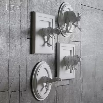 European style wall decoration porch Wall 3D three-dimensional creative home accessories hanging personalized resin dinosaur animal wall decoration