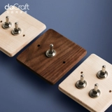 Креативная латунная антикварная световая панель из натурального дерева, ретро настенный переключатель для деревянных картин, в американском стиле