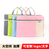 Portable canvas document bag Female a4 document bag Waterproof information bag Case storage bag briefcase conference bag custom