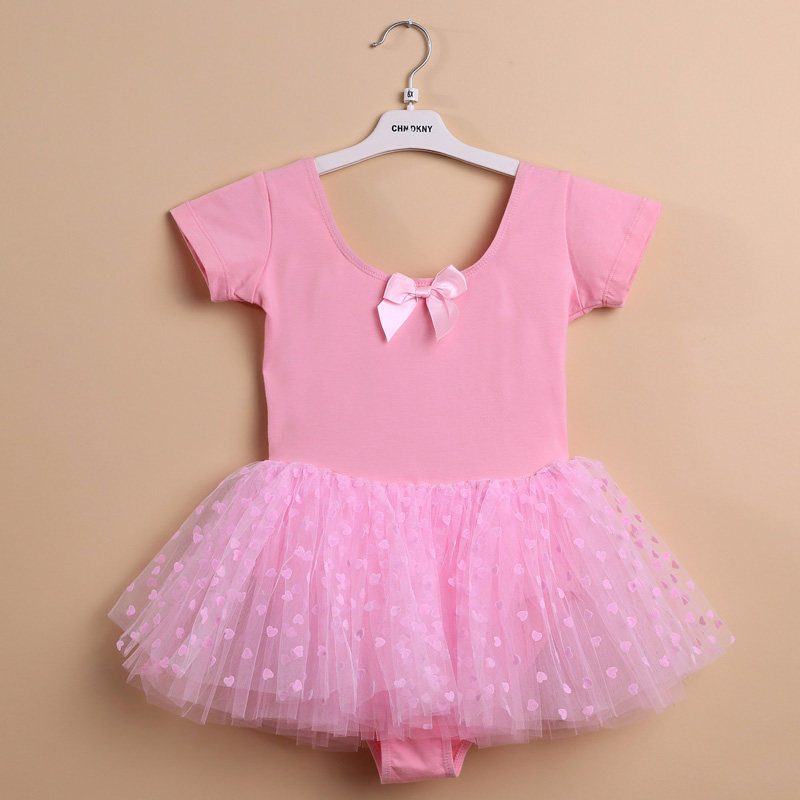 Children Dance Costumes Girls Ballet Dresses Summer Short Sleeves Dancing Practice Dresses Fluffy Dress Chinese Dance Dress
