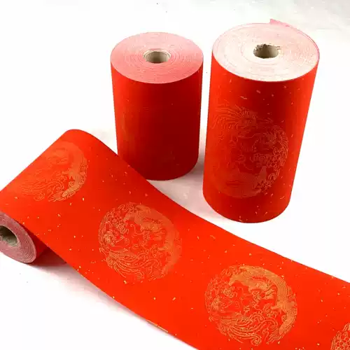 Wannianhong Couplet Blank Рукописный весенний куплет спрыгнуть золотая рисовая бумага Длинный рулон письменной бумаги каллиграфия Специальная бумага красная бумага красная