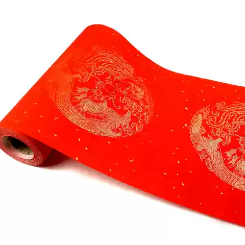 Wannianhong Couplet Blank Рукописный весенний куплет спрыгнуть золотая рисовая бумага Длинный рулон письменной бумаги каллиграфия Специальная бумага красная бумага красная