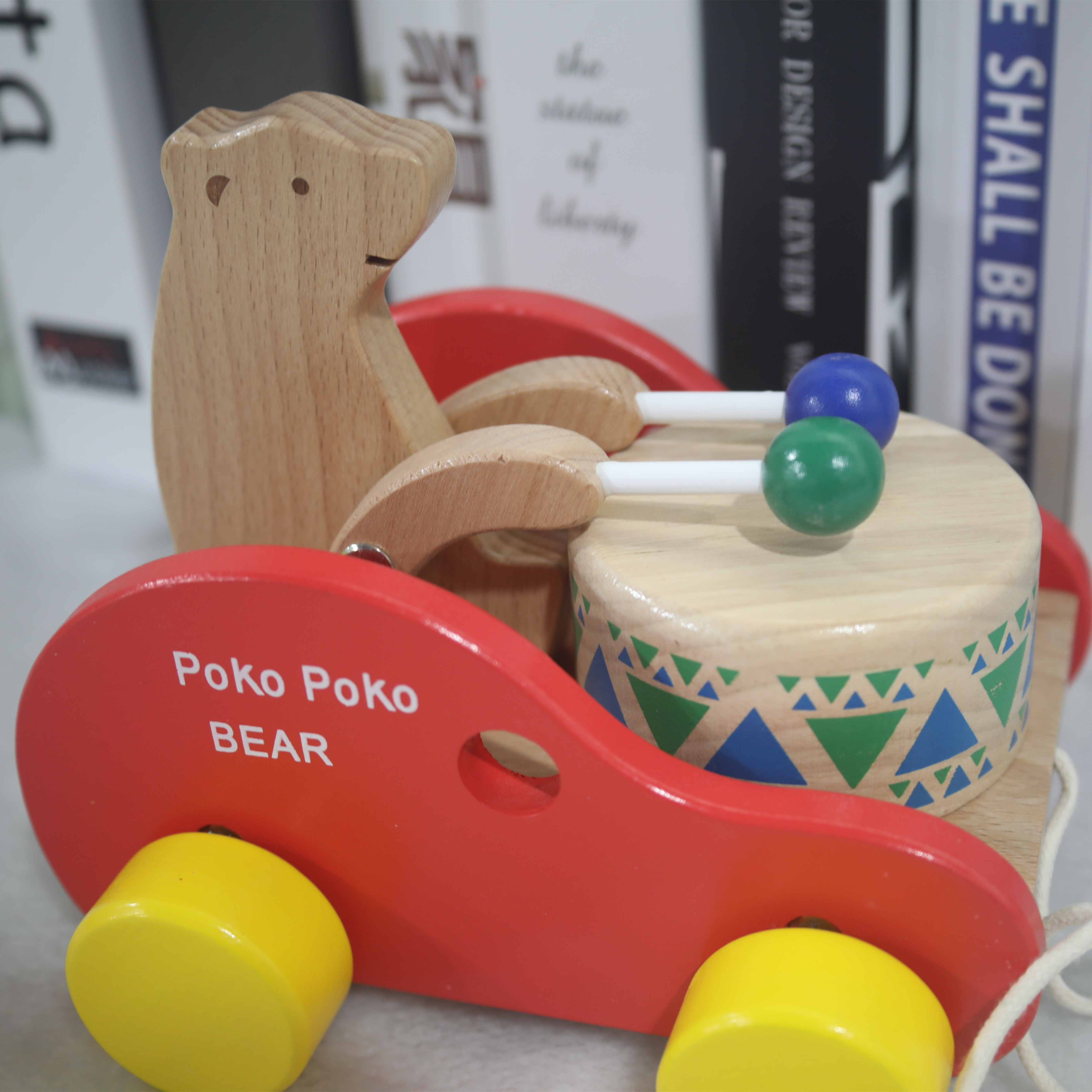 Dragging toddler toy pulling cart baby trolley hand rope pulling line Toy Car 1-3 year old baby toy