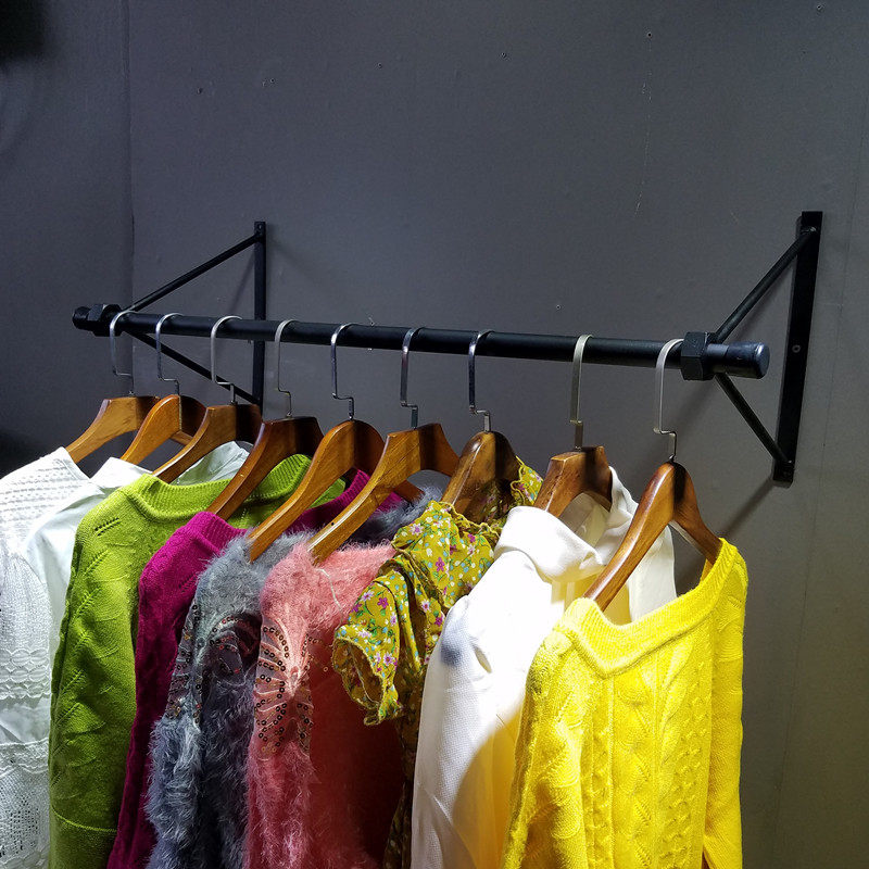 Clothing store display rack wall-mounted rack children's clothing rack hanger women's clothing store hanging clothes side hanging