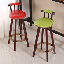 Solid wood bar bench retro bench Bench American Eurostyle High Footstool Swivel Chair Creative Home High Chair Barstool