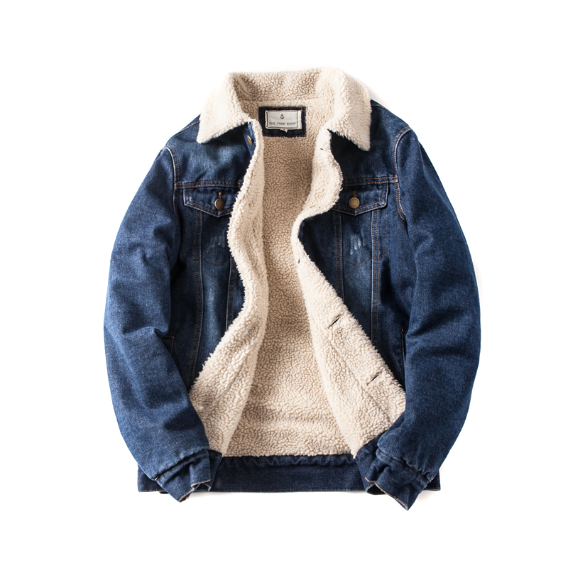Áo khoác lông cừu Nhật Bản vài mẫu áo khoác rửa vết xước quần áo denim quần áo cotton sinh viên kích thước lớn áo bông nam và nữ thủy triều quần thể thao