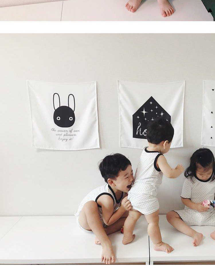 phòng trang trí vải treo thảm ins cho trẻ em Bắc Âu nhỏ gọn nhà em bé chụp ảnh tấm thảm nền dây vải treo - Tapestry thảm treo tường cute