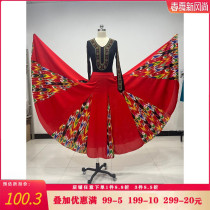 Xinjiang Uyghur Uyghours Dance Costume Costume des femmes Costume des arts martiaux Performance Costume Art Kauki Training Grand Pendulum Skirt