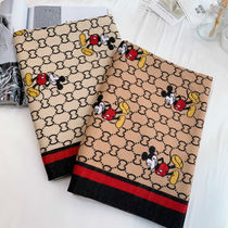 High-end British autumn and winter red cashmere scarf female Joker thick warm double-sided shawl dual-purpose Mickey tide