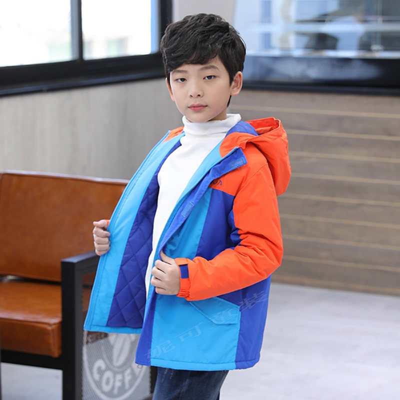 Autumn and winter new boy's cotton-padded jacket middle and big children's outdoor windproof waterproof warm thickened cotton-padded jacket