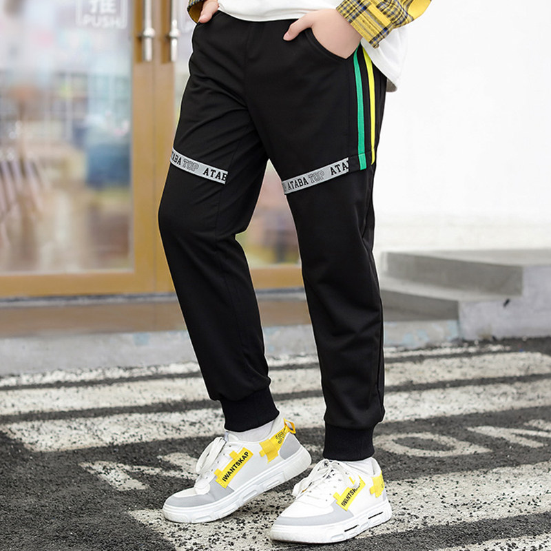 2023 Spring and Autumn New Boys Sports Pants for Large Children's Leisure Bench Length Knitting Pants pants