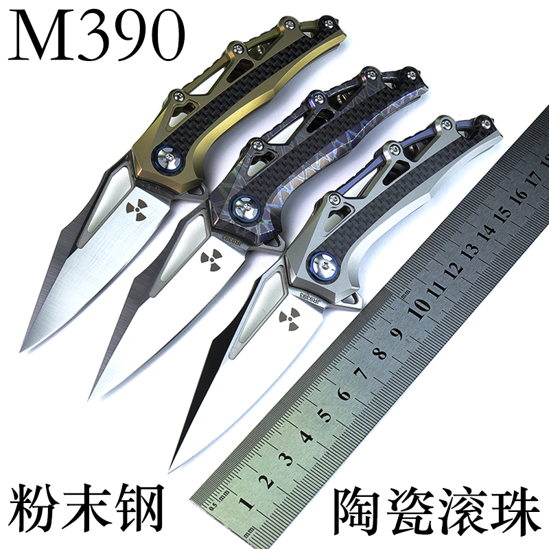 M390 powder steel removal knife high hardness folding knife out of the box key knife survival tool