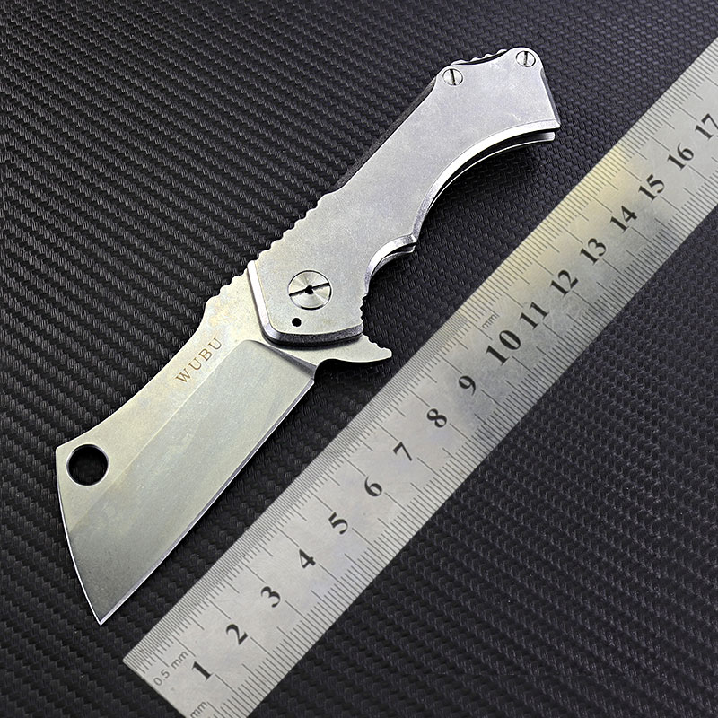 Folding knife anti-body outdoor begging for raw knife high hardness carry-on small cutter titanium alloy M390 powder steel folding tool knife-Taobao
