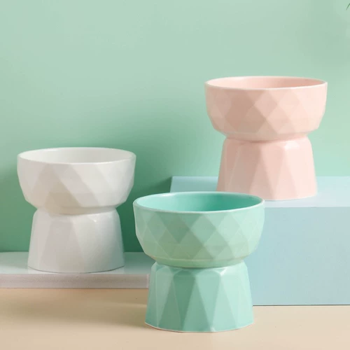 Чаша для питомца Керамическая кошачья чаша для собачья чаша Диагональная рот высокая миска для кошачья корм