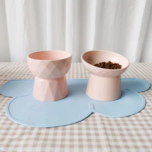 Чаша для питомца Керамическая кошачья чаша для собачья чаша Диагональная рот высокая миска для кошачья корм