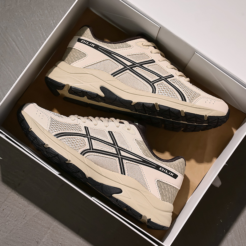 Putian Men's New Lightweight Tiger Shoes with Mesh Breathable Running Retro Ultra-Light Shock-Absorbing Casual Versatile Sports Shoes