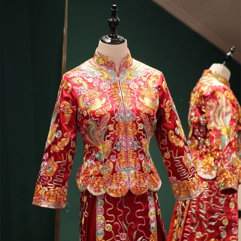 Last few special sales of Mulan Wears Xiu Xiu Xiu bride 2022 new embroidery Longfeng Hung Chinese style