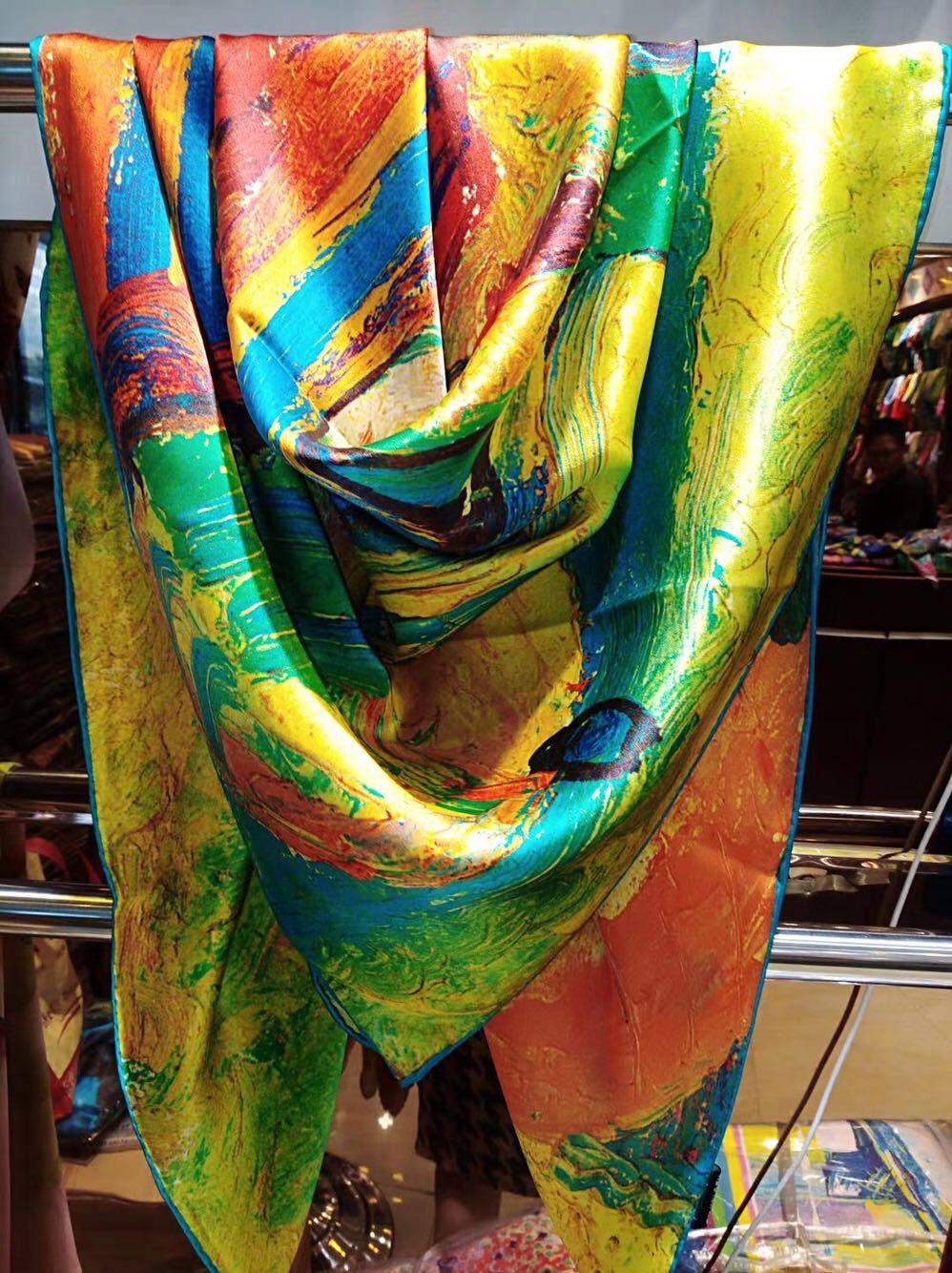 Factory direct high-end custom all-match long 100% mulberry silk long scarf