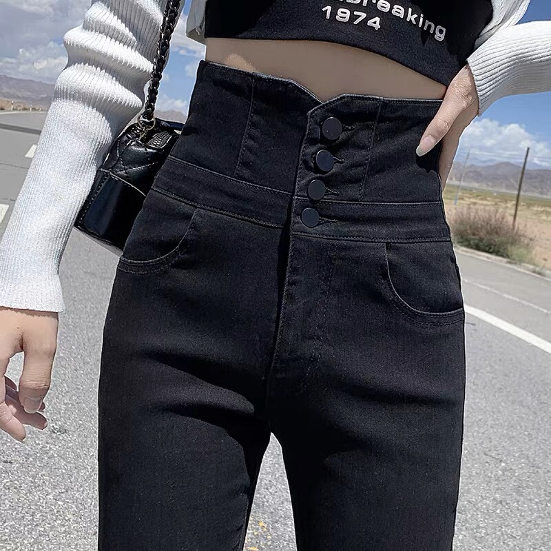 Gray Skinny Jeans for Women, 2026 New Spring/Summer Thin High-Waisted Slim-Fit Pencil Pants for Petite Figures