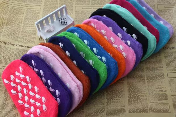 Vớ cotton nguyên chất vớ chống trượt cho trẻ em Trung tâm giáo dục sớm Giày vớ nam và nữ dày tất cổ ngắn