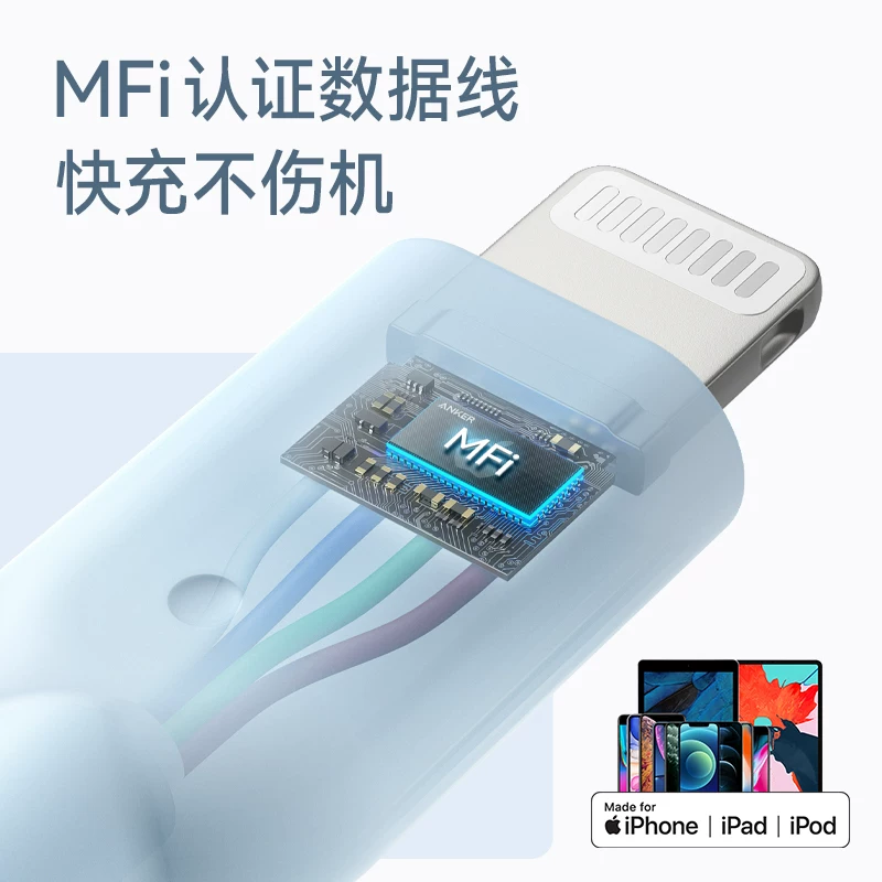 Кабель зарядки Anker адаптирован под Apple 17, кабель передачи данных iPhone16ProMax, быстрая зарядка для мобильного телефона, 15 машину 14 двойной интерфейс TypeC, устройства TyyeC оригинальный 12tpc планшет iPad11