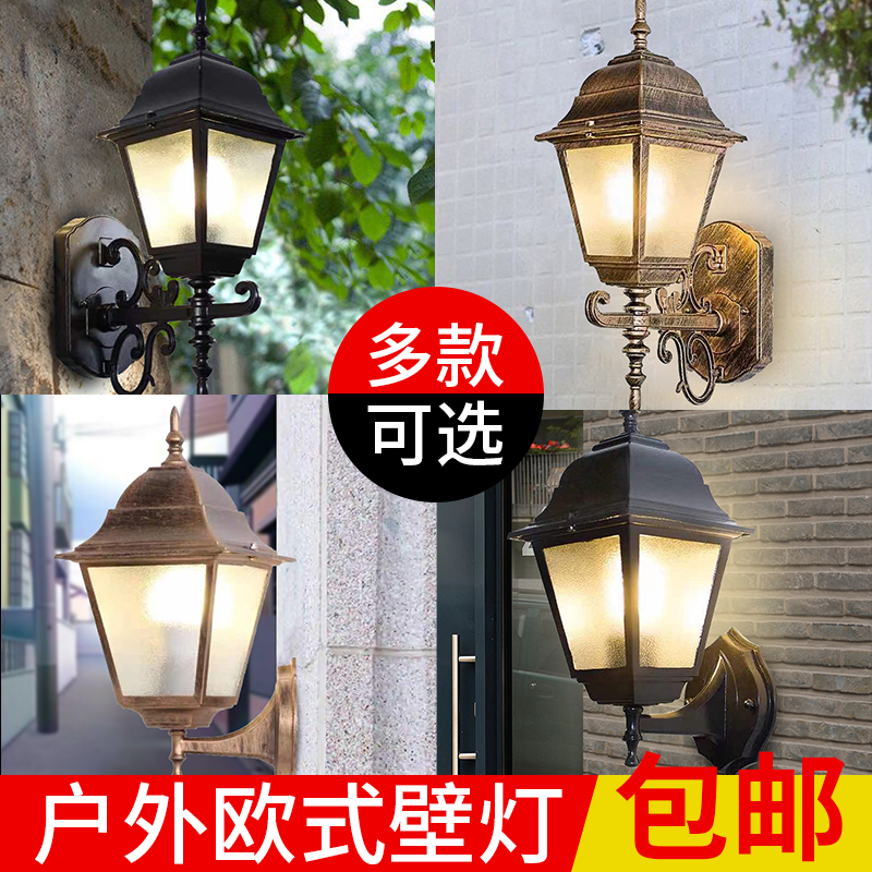 European-style aisle wall lamp outdoor waterproof outdoor garden retro exterior wall lamp living room corridor anti-rust bedroom wall lamp