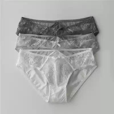 Underpants Ladies lace low waist sexy confusing cotton crotch antibacterial breathable Ice Silk seamless comfortable triangle shorts