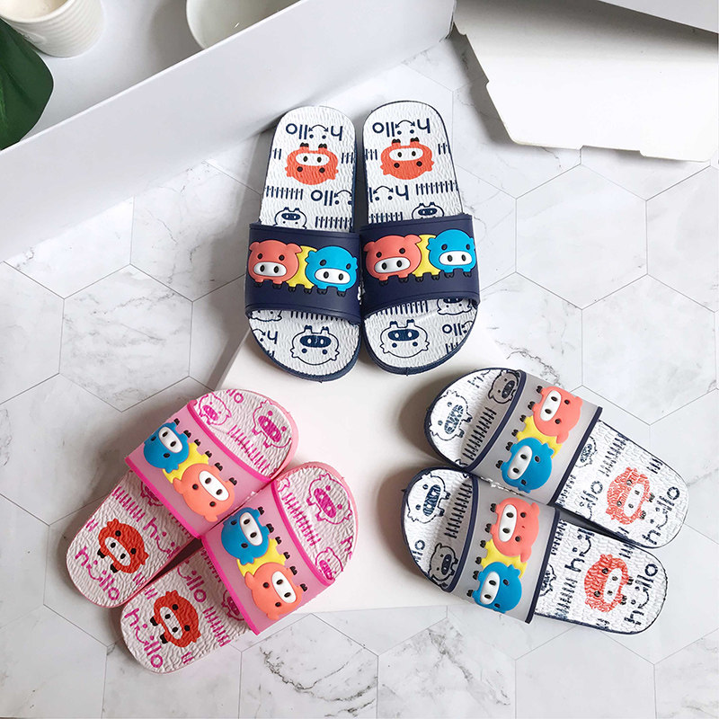 Smooth Sailing Cartoon Pig Pig Cute Soft Cute Baby Boy Summer Indoor Outer Slippers Non-slip Bathroom Slippers