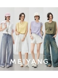 Meiyang Wavy Vest Tianshi в стиле хлопка простой круглый рука