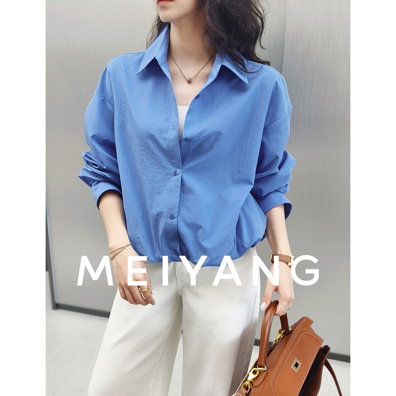 Meiyang Bud Shirt [Meichuan Series] Air Wrinkle Texture Lapel Long-Sleeve Shirt A1253
