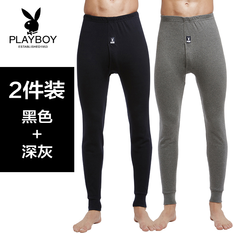 Playboy mens mùa thu quần mens quần cotton mùa xuân và mùa thu mùa đông xà cạp xà cạp quần ấm mỏng 2020 mô hình mới.