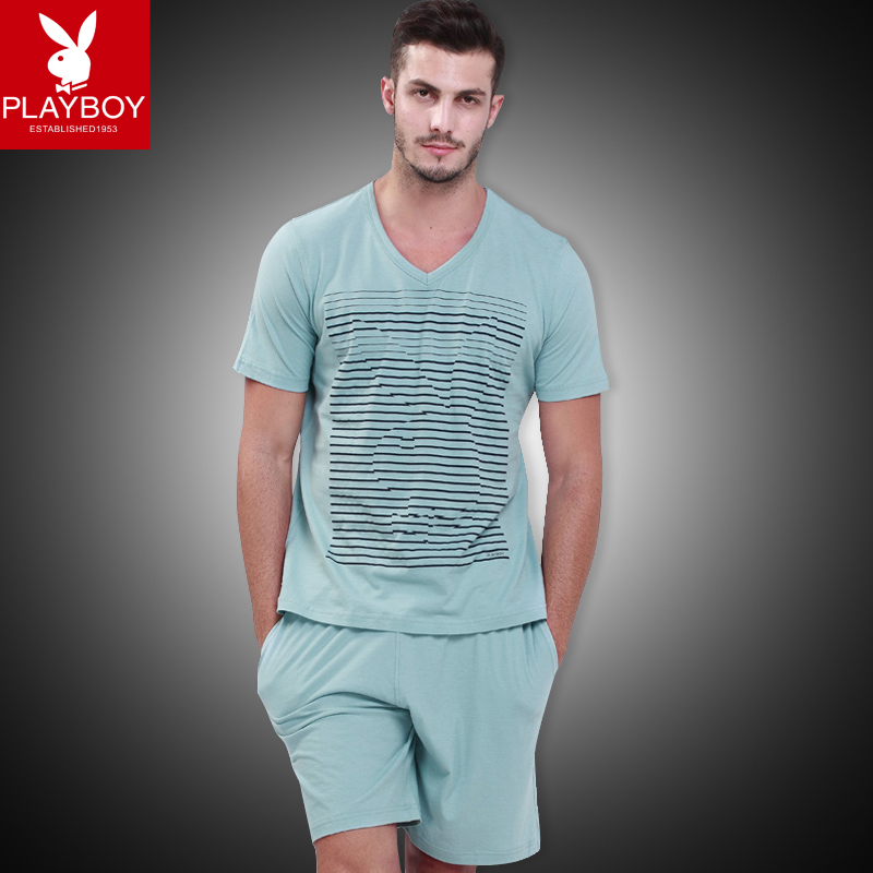 Pyjama pour homme PLAYBOY     en Coton à manche courte - Ref 3002511 Image 1