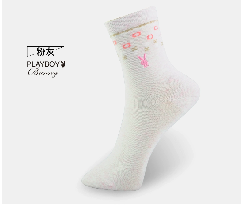 Playboy bốn mùa vớ nữ dễ thương dày thoáng khí mùa xuân và vớ cotton mùa hè vớ ngắn thể thao - Bít tất nữ