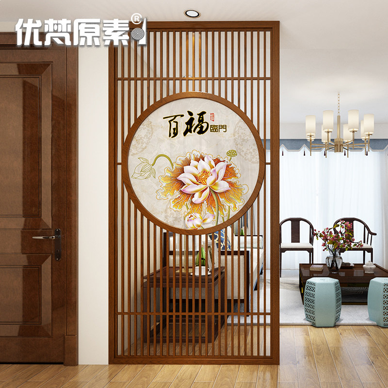 Household room partition occlusion double-sided screen Home barrier brake powder room seat screen broken New Chinese solid wood floor-to-ceiling living room