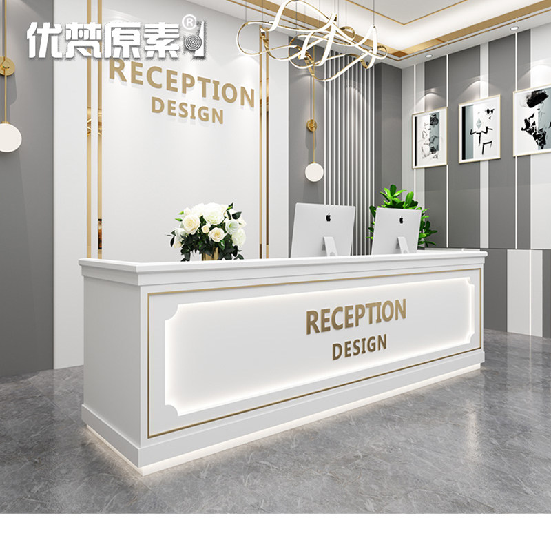 Light Extravagant Beauty Salon Collection Silver Desk Shop Travel Agency Reception Desk Modern Minima Hair Shop Front Office Clothing Store Bar Counter 