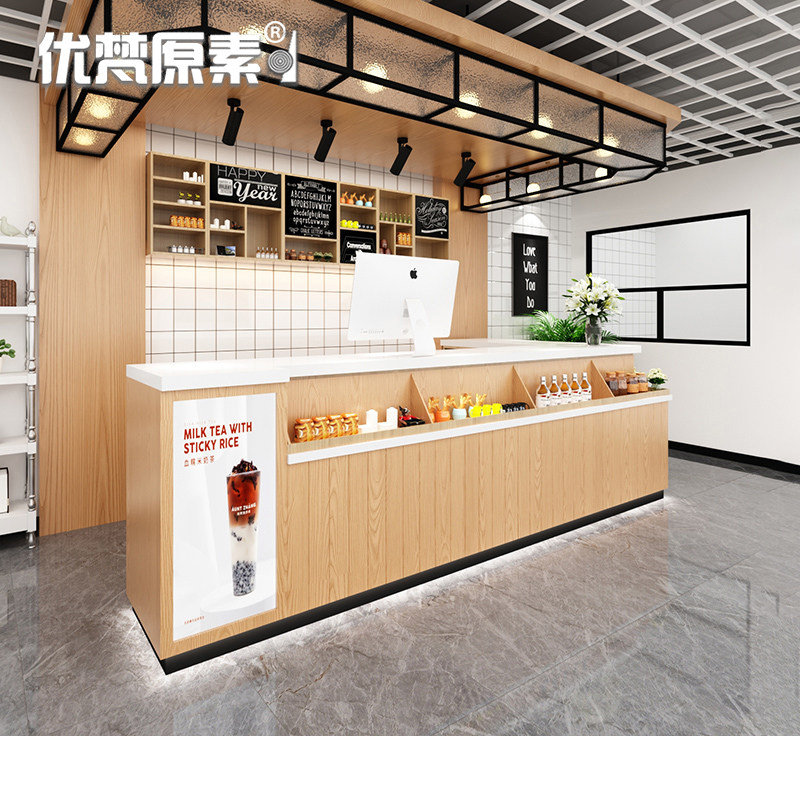 Supermarket dairy tea shop dessert Fruit reception reception counter simply customize corner water bar creative bar