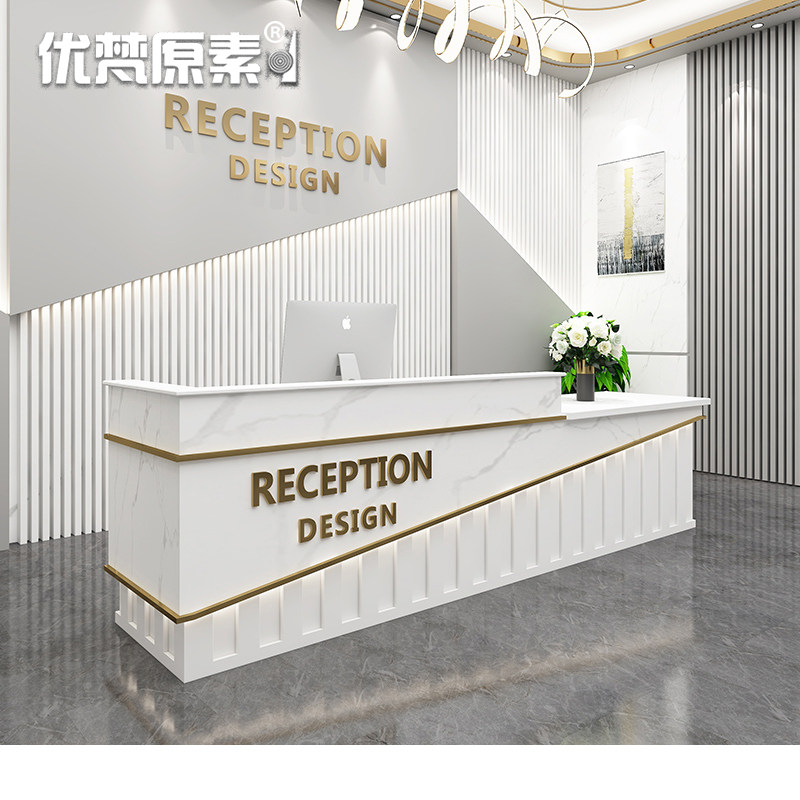 Modern Brief collection of silver desk light luxury men's clothing shop front desk set to make online red baking shop reception desk training institutions bar 