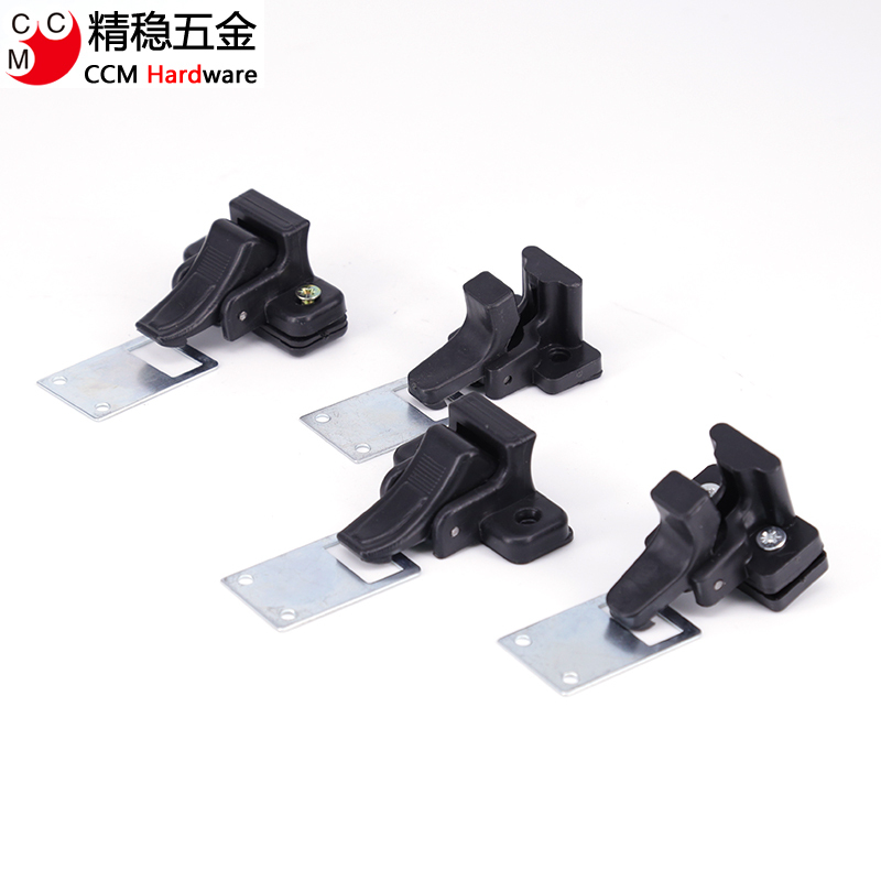 Finely Stable Plastic Nylon Black Push-Button Door Buckle Spring Pull-Back Buckle Cabinet Door Wooden Door Lock Fixed Latch