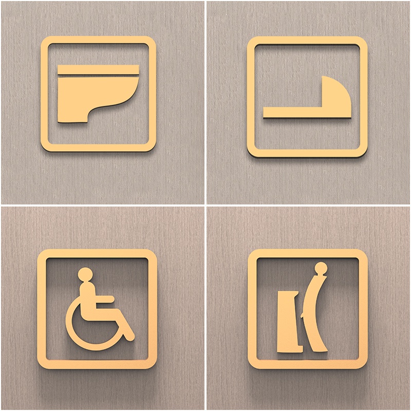Acrylic Creative 3D Three-Dimensional Icon Restroom Squat Toilet and Sitting Toilet Door Sign Barrier-Free Indicator Sign Toilet Identification Sign Acrylic Creative 3D Three-Dimensional Icon Restroom Squat Toilet and Sitting Toilet Door Sign Barrier-Free Indicator Sign Toilet Identification Sign