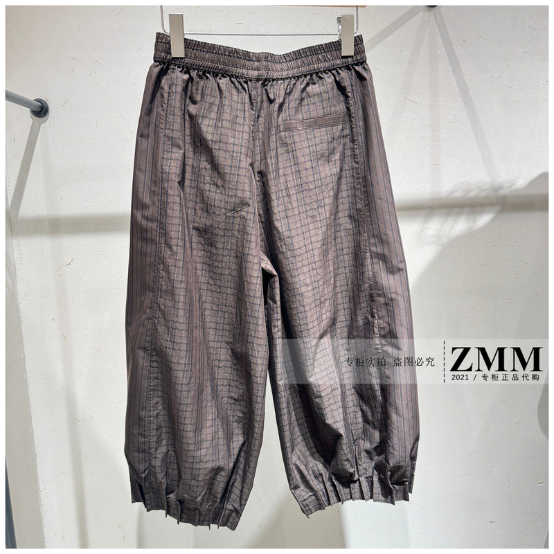 Fei Niao and Xinjiu Official Store Genuine 2026 Summer Plaid Elastic Waist Casual Cropped Pants Fz63142008-668 Fei Niao and Xinjiu Official Store Genuine 2026 Summer Plaid Elastic Waist Casual Cropped Pants Fz63142008-668