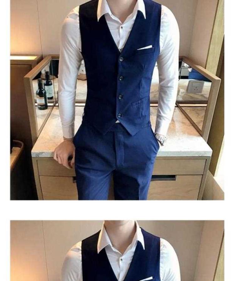 Quần áo nam đẹp nhất phù hợp với vest vest ba mảnh phiên bản Hàn Quốc của nhóm phù rể tự tu quần áo nam